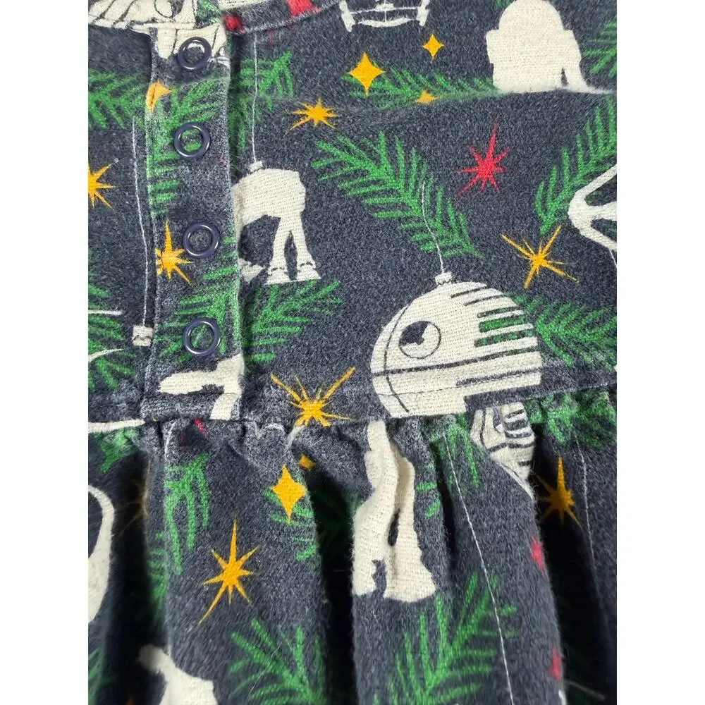 Hanna Andersson Star Wars Christmas Holiday Sleep Gown Pajamas Navy 6-7